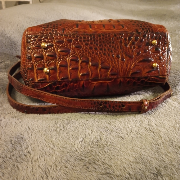 Brahmin Brown/Pecan Crocodile Embossed Leather Bag - Picture 4 of 9